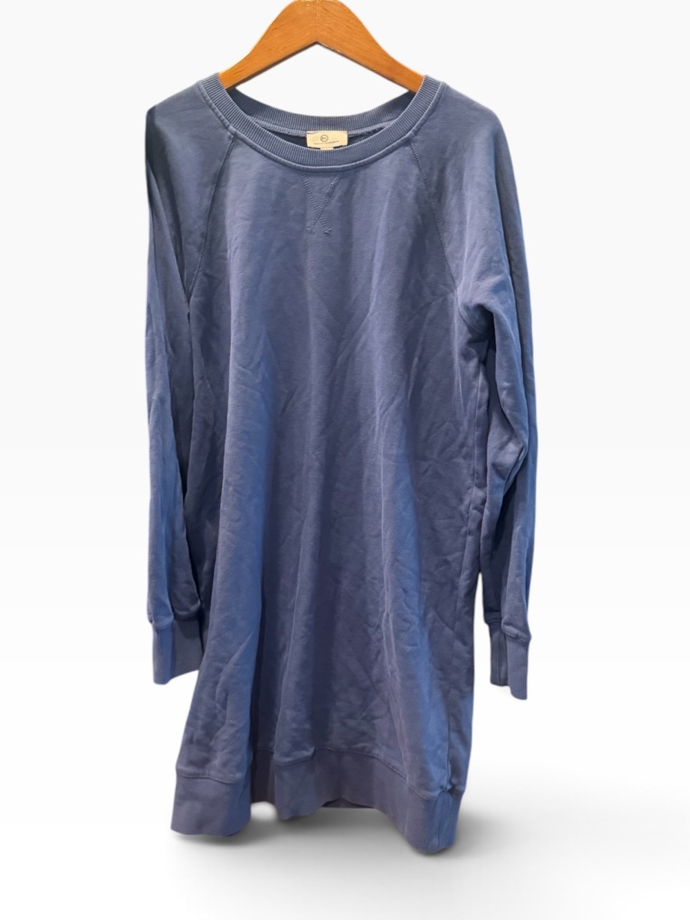 AG Adriano Goldschmied Blue Sweatshirt Dress Long Sleeve Size S